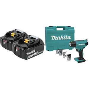 Makita BL1850B-2 18V LXT Lithium-Ion 5.0Ah Battery, 2/pk with Bonus XGH01ZK 18V LXT Heat Gun