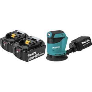 Makita BL1850B-2 18V LXT Lithium-Ion 5.0Ah Battery, 2/pk with Bonus XOB01Z 18V LXT Random Orbit Sander