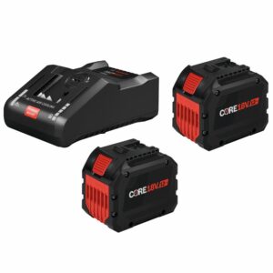 Bosch GXS18V-18N27 18V Starter Kit with (2) CORE18V® 12 Ah High Power Batteries and (1) 18V 16 Amp Battery Turbo Charger
