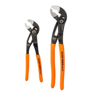Klein Tools D5052BKIT 2-Piece Adjustable Pliers, Quick-Adjust Klaw Pump Pliers Set, 7-Inch and 10-Inch, Compact Design with V-Jaw and Hardened Teeth for Maximum Torque