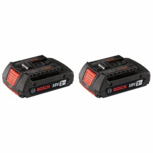 Bosch BAT612-2PK 18V Lithium-Ion 2 Ah Standard Power Batteries, 2-Pack