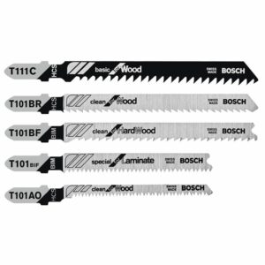 Bosch TPW005 5 pc. T-Shank Jig Saw Blade Set for Pro-Wood