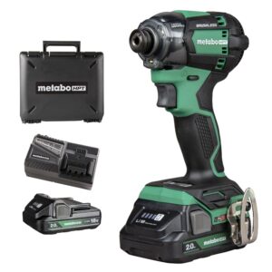 Metabo HPT 18V MultiVolt Cordless Triple Hammer BOLT Impact Driver Set, Power Impact Driver Kit with Case, 2 Lithium-Ion Batteries and Charger, 1/4-Inch Chuck, Compact LightWeight Power Tool, WH18DC