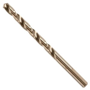 BOSCH CO2143B 1-Piece 1/4 in. x 4 in. Cobalt M42 Metal Drill Bit with Three-Flat Shank for Drilling Applications in Stainless Steel, Cast Iron, Titanium, Light-Gauge Metal, Aluminum