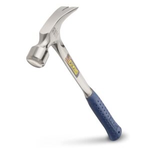 ESTWING Framing Hammer - 22 oz USA Made Long Handle Straight Rip Claw Hammer with Smooth Face & Shock Reduction Grip - E3-22S