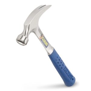 ESTWING Hammer - 12 oz USA Made Straight Rip Claw Hammer with Smooth Face & Shock Reduction Grip - E3-12S