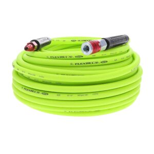 Flexzilla HFZ14100YW2-D Air Hose with ColorConnex Industrial 100 Feet | 1/4" Hose I.D. | Revolutionary Design | Lightweight and Heavy Duty | Pre-Sealed Threads