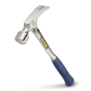 ESTWING Framing Hammer - 22 oz USA Made Long Handle Straight Rip Claw Hammer with Milled Face & Shock Reduction Grip - E3-22SM
