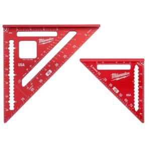 Milwaukee Tool 7-inch Rafter Square and 4-1/2-inch Trim Square Set