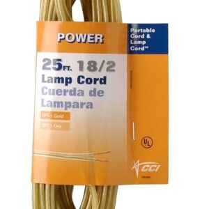 Coleman Cable 9420-89-19 16/2 25-Foot Lamp Cord; Gold