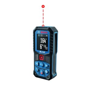 BOSCH GLM165-22 165 Ft Blaze Laser Distance Measure, Includes 2 AA Batteries, Belt Clip, & Pouch