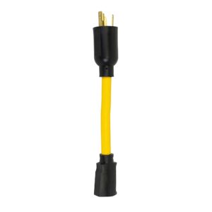Southwire Generator Adapter Cord - Compact 9-Inch 12/3 STW Cable - With Twist-to-Lock Plug & Single Receptacle - 120V - 15 Amp - Ideal for Contractors & Outdoor Power Needs - Yellow