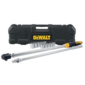 DEWALT Torque Wrench Tool Set, Tire Change Kit, 50-250 FT-LB, 12 Piece with Storage Case (DWMT45012)