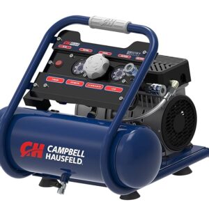 CAMPBELL HAUSFELD Quiet 2 Gallon Air Compressor, 2 HP, 120 Volt, Single Stage, 125 Max PSI, Efficient and Durable Design for Home or Professional Use, Compact and Portable Air Compressor