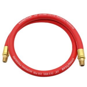 Good Year 10318 3' x 3/8" 250 PSI Rubber Whip Hose, Red