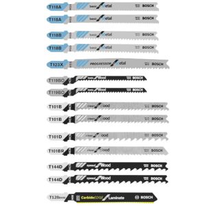 Bosch 14 pc. Laminate/Wood/Metal T-Shank Jig Saw Blade Set T14C
