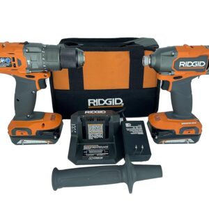 RIDGID 18V Brushless Drill/Driver and 3-Speed Impact Driver Kit with (2) 2.0 Ah Batteries and Charger(R92091SB3)