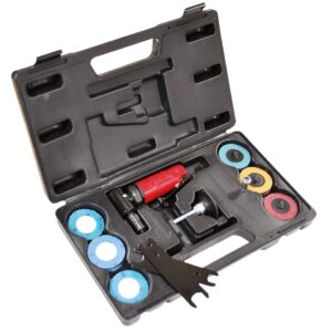 Chicago Pneumatic CP875 Kit - Air Die Grinder Tool, Welder, Woodworking, Automotive Car Detailing, Stainless Steel Polisher, Heavy Duty, Right Angle Grinder, 1/4 Inch (6 mm), 0.3 HP/ 220W - 22500 RPM