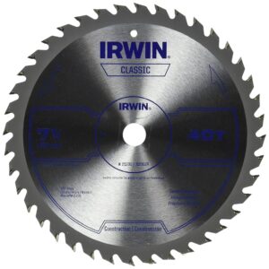 Irwin Tools Classic Series Steel Corded Circular Saw Blade, 7 1/4-inch, 40T (25230)